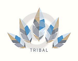 Vector Tribal Feathers Logo Illustration - Winter