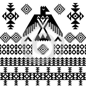 Vector tribal vintage native ethnic background