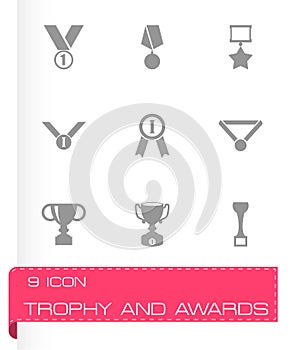 Vector trophy and awards icon set