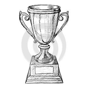 Vector trophy hand draw sketch