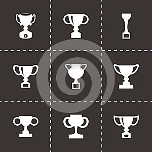 Vector trophy icon set