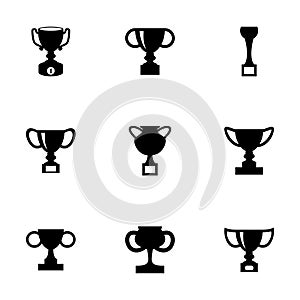 Vector trophy icon set