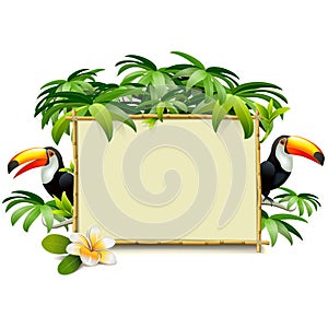 Vector Tropics Frame with Toucan photo