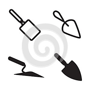 Vector Trowel Icon Set Isolated