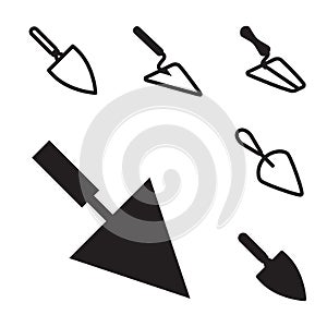 Vector Trowel Icon Set Isolated