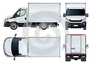 Vector truck template isolated on white