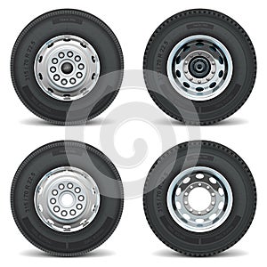 Vector truck tire icons