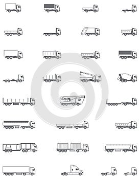 Vector trucks icons