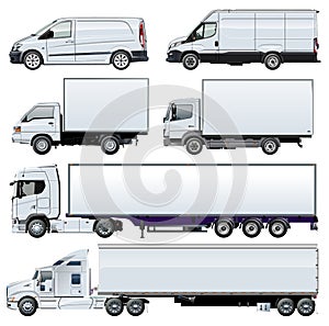 Vector trucks template isolated on white