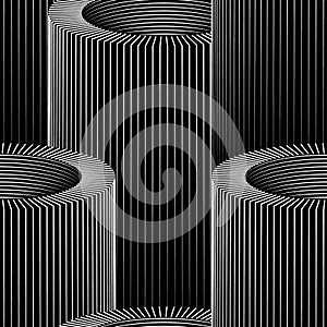 Vector tube op art pattern. Optical illusion abstract background