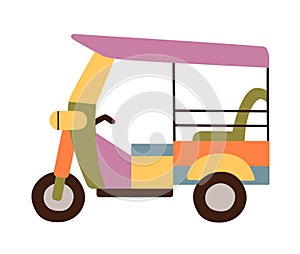 Vector tuk-tuk. Indian auto rickshaw concept. Delhi auto. Minimal desidn.