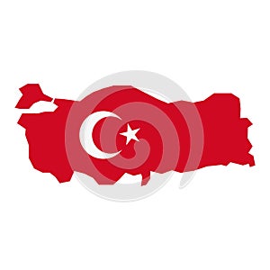 vector turkey map flag on white background