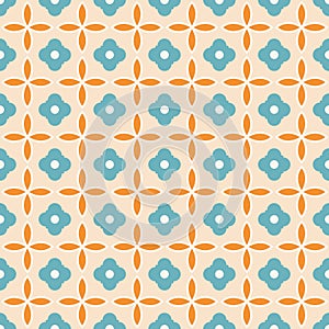 Vector turquoise seamless pattern background: Fiftys Folio Tiles. photo