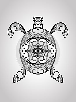 Vector Turtle, tattoo style