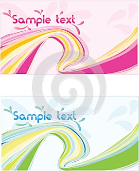 Vector two abstract wave design banner