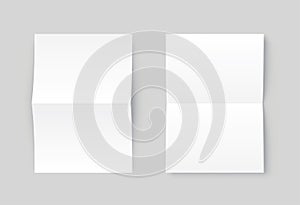 Vector two blank white paper opened. Front view. - stock vector