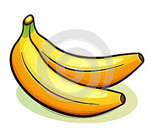 Vector two yellow bananas design