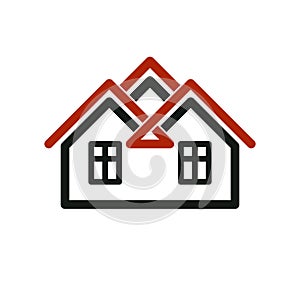 Vector tylish estate agency corporate symbol. Creative construct