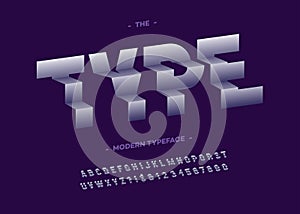 Vector type font 3d typography sans serif style photo