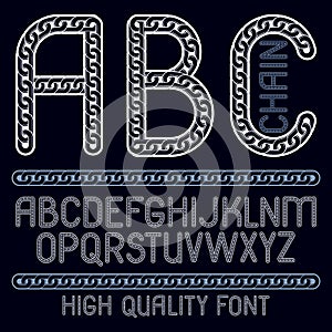 Vector type font, script from a to z. Capital decorative letters