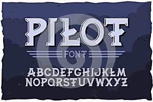 Vector typeface Pilot. Modern style font