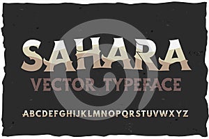 Vector typeface Sahara. Modern style font