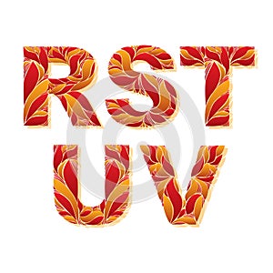 Vector typescript decorated with natural autumn pattern with sea
