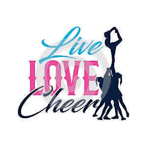 Vector Typo Live Love Cheer Silhouette photo