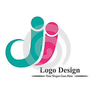 Vector Typografi Logo Design, J and I letter in eps.10