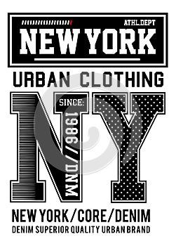 Vector typography new york urban clothing
