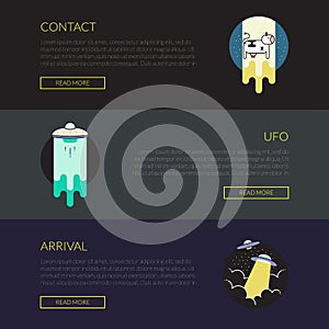 Vector ufo and space banners