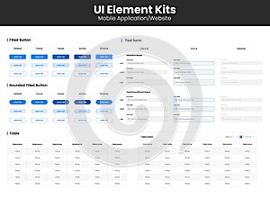 Vector UI Elements kit for website template and Mobile Application