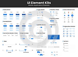 Vector UI Elements kit for website template and Mobile Application
