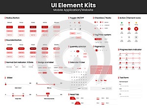 Vector UI Elements kit for website template and Mobile Application