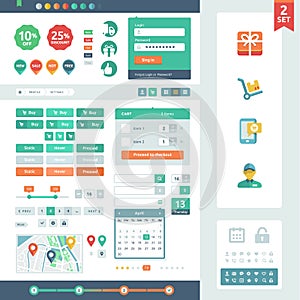 Vector UI elements for web and mobile.