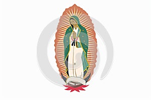 vector ultra simple Holy Lady of guadalupe nuestra senora de guadalupe Generative AI photo