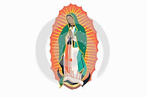 vector ultra simple Holy Lady of guadalupe nuestra senora de guadalupe icon Generative AI photo