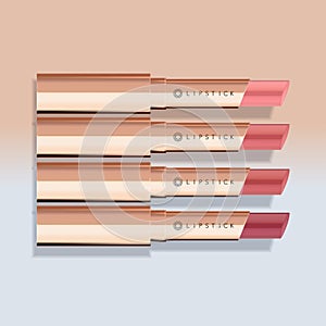 Vector Ultra Slim Lipstick Stain Tint Bump Four Colors with Rose Gold Packaging