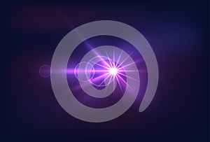 Vector Ultraviolet Burst, Bright Abstract Light, Design Element Isolated on Colorful Blue Background, Shining Icon.