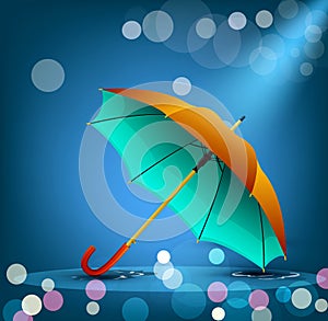 Vector umbrella on a blue background