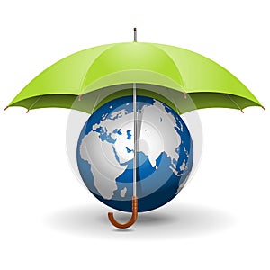 Vector Umbrella and Globe