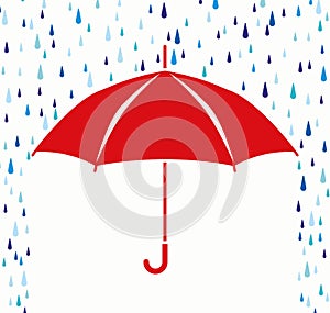 vector umbrella protection from rain drops