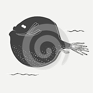 Vector of underwater ocean creature