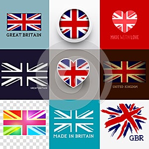 Vector Union Jack Flag Collection photo