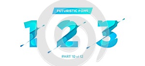 Vector Unique Futuristic Numbers. Decorative Headline Typeface