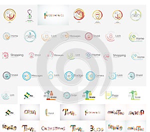 Vector universal mega set of company logos