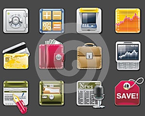 Vector universal square icons. Part 6. Banking