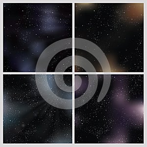 Vector universe backgrounds. Four abstract colorfully background