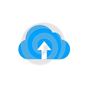 Vector Upload Icon, Cloud with Arrow, Loading Concept, Isalated on White Background.