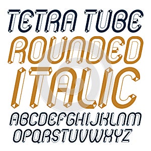 Vector upper case modern alphabet letters set. Artistic italic r
